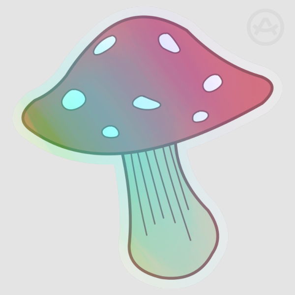 Red Mushroom Clear Sticker