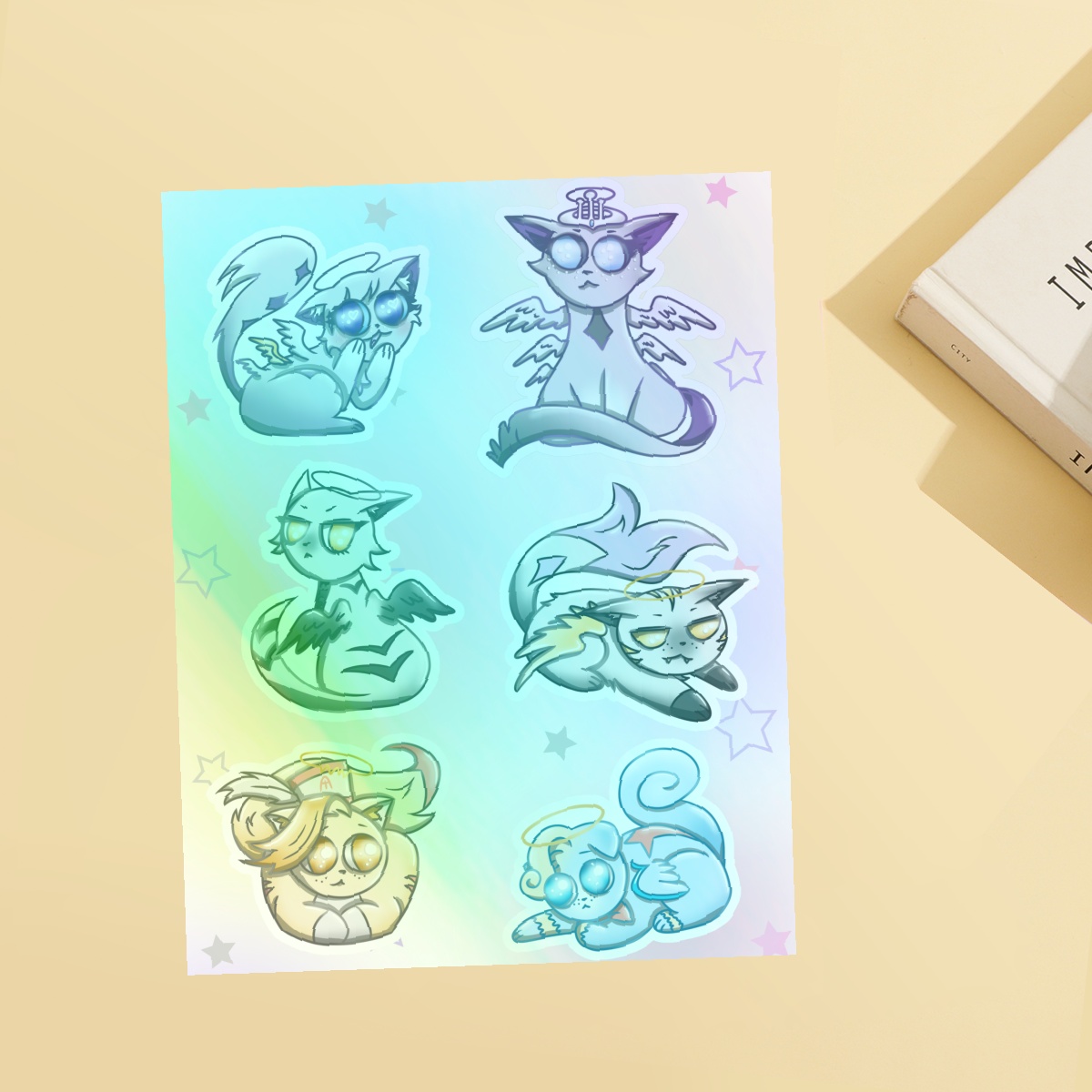 Hazkittens Stickers: The Angels