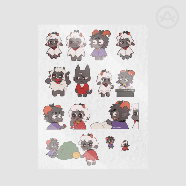 The Lamblings (and friends) Sticker Sheet