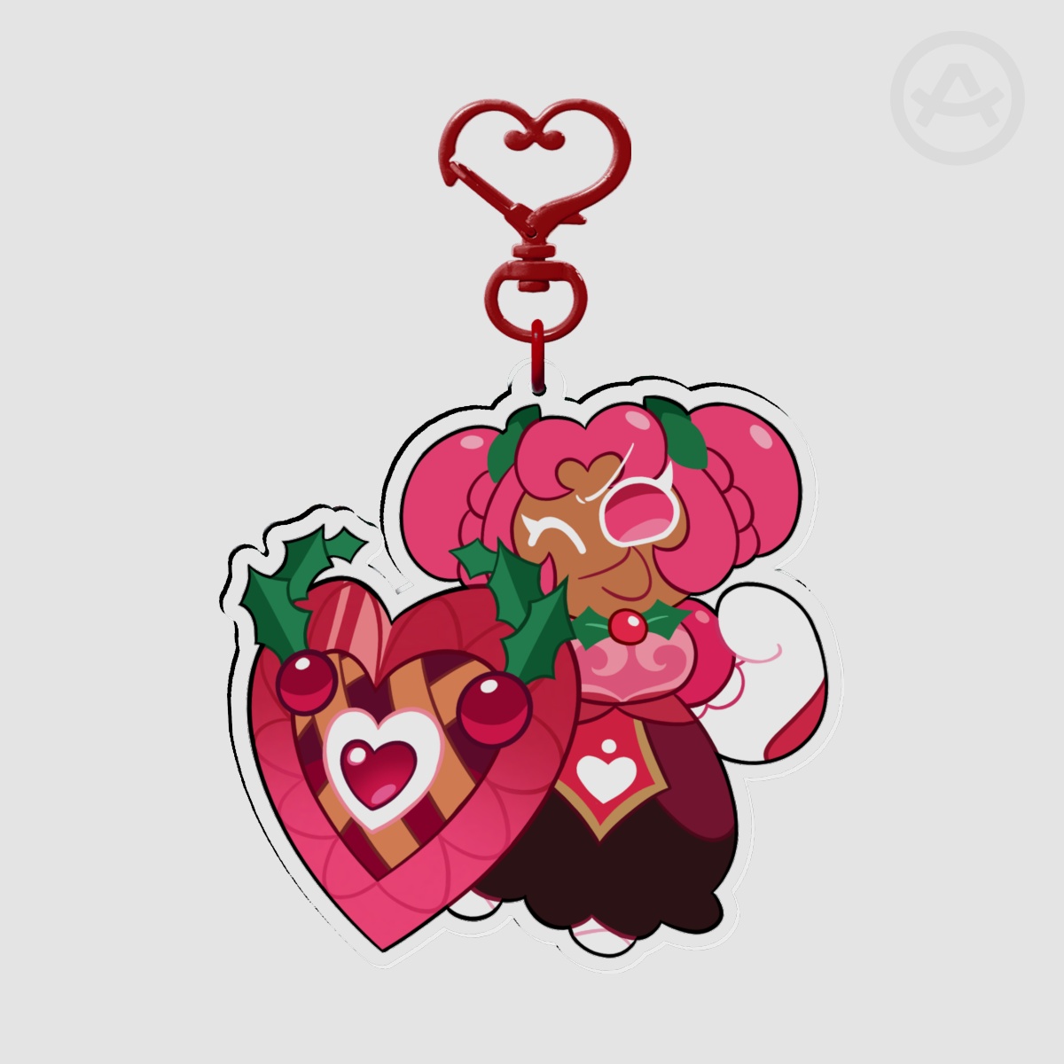 Hollyberry Cookie Keychain
