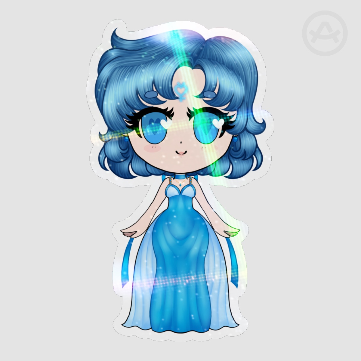 SM - Chibi Princess Mercury Holo Sticker