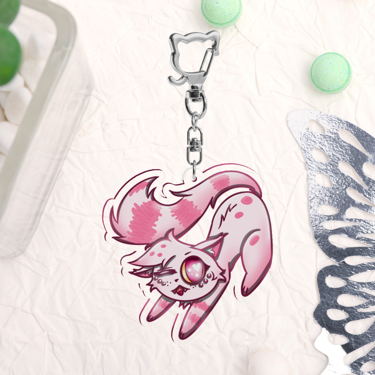 Angel Kitten Keychain