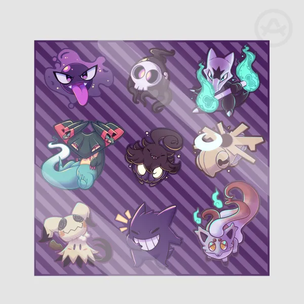 Ghost Pokemon sticker sheet