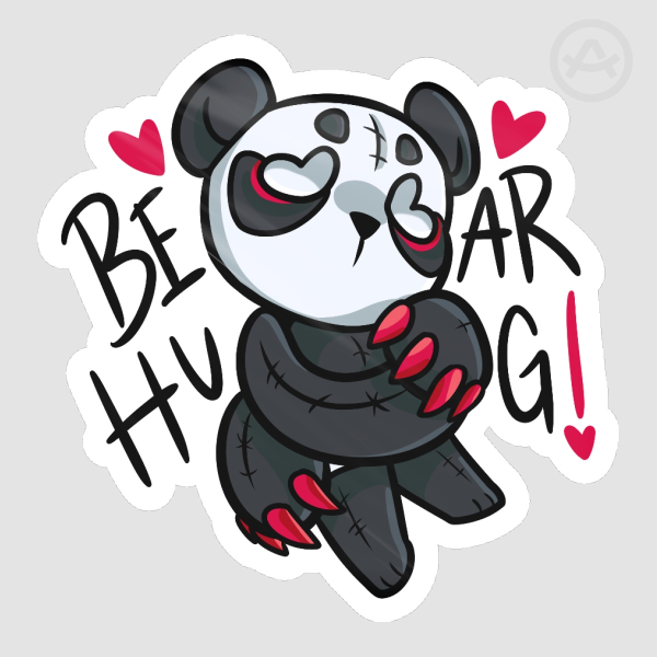 Pande Bear Hug Die Cut Sticker!