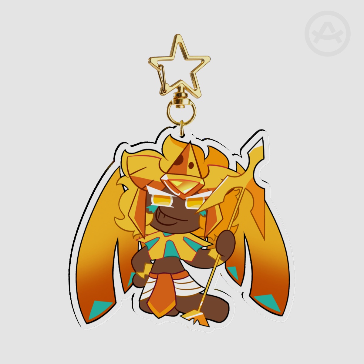 Golden Cheese Cookie Keychain
