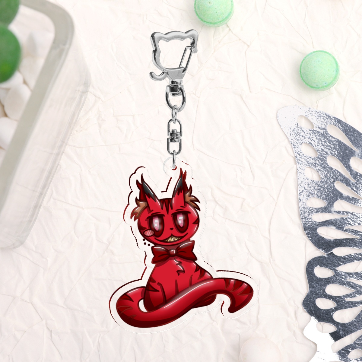 Alastor Kitten Keychain