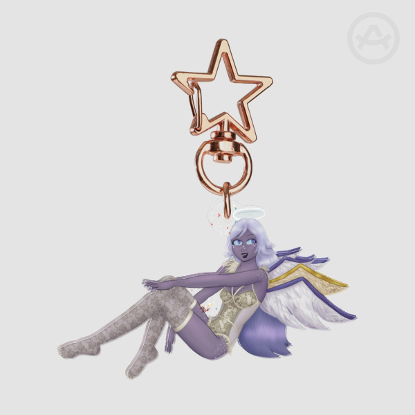 Flying Emily Lingerie Acrylic Glitter Keychain