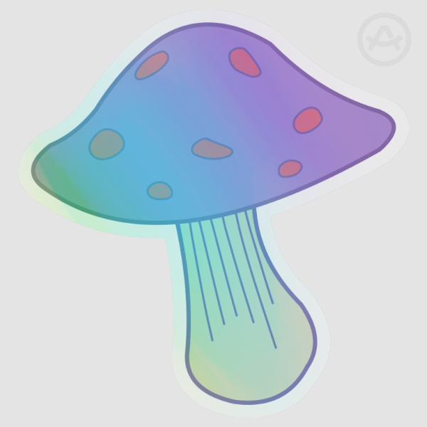 Purple Mushroom Clear Sticker
