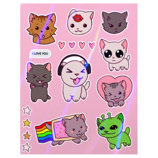 Silly cats sticker sheet
