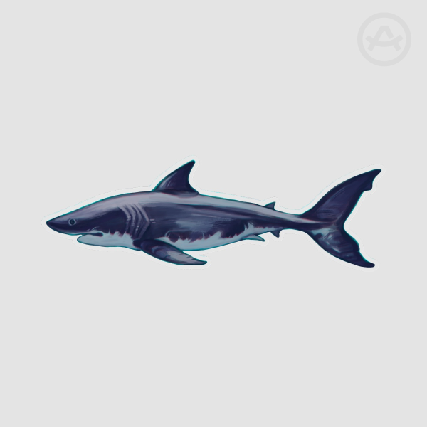 Great White PET Plastic Bookmark