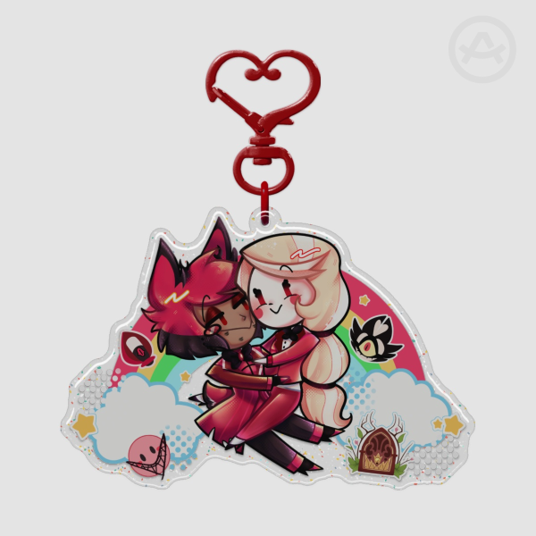 Hazbin Hotel: Charlastor Rainbow - Epoxy Glitter Acrylic Keychain
