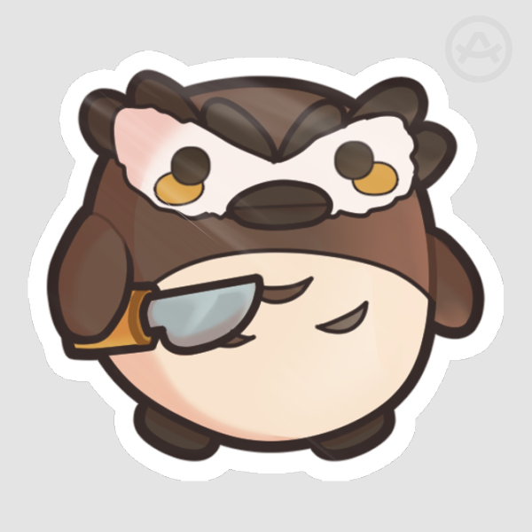 [Genshin] Diluc Birb Holding Knife Sticker