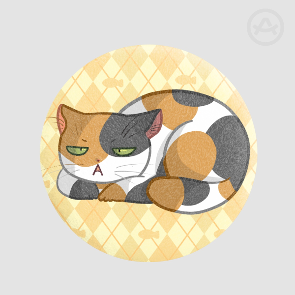 Grumpy chunky plush Badge