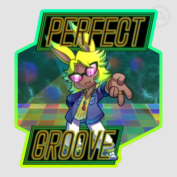 Dancing Green Colored Edge Sticker