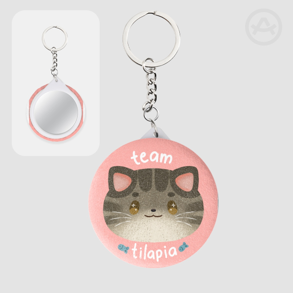 Plush Badge Mirror Keychains