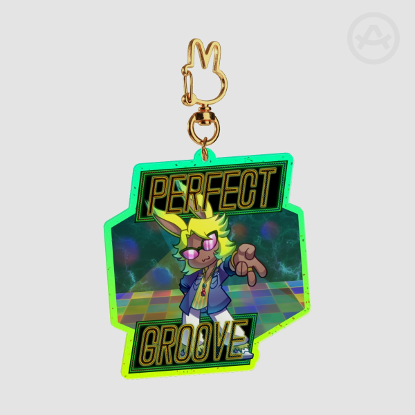 Dancing Green Colored Edge Glitter Keychain