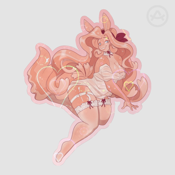 Valentine Pin-up Holographic Sticker