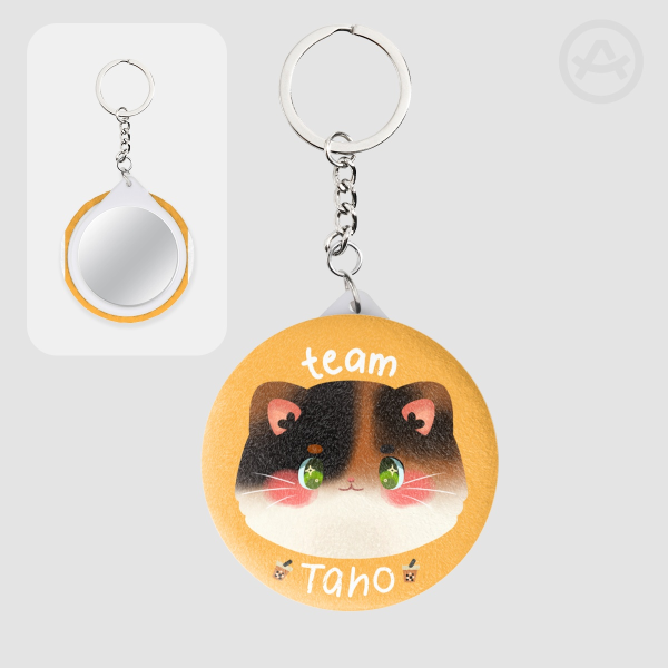 Plush Badge Mirror Keychains