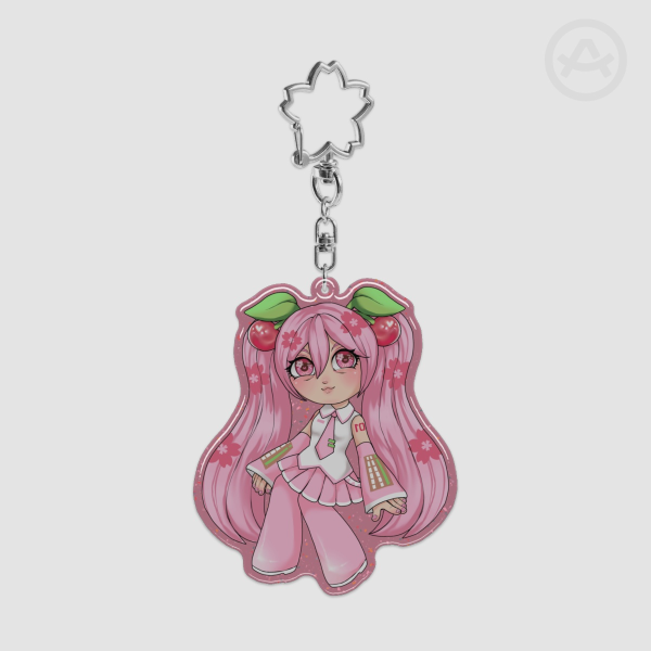 Sakura Hatsune Miku Keychain