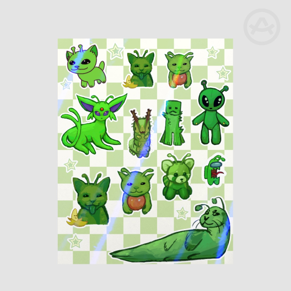 Silly Aliens Sticker Sheet