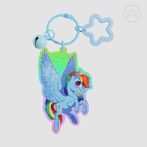 RAINBOW DASH Glitter Acrylic Keychain