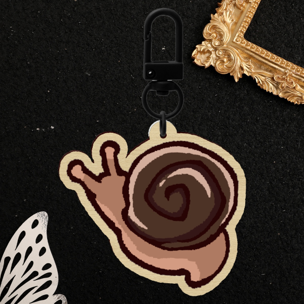 Snail Wooden Keychain/Charm