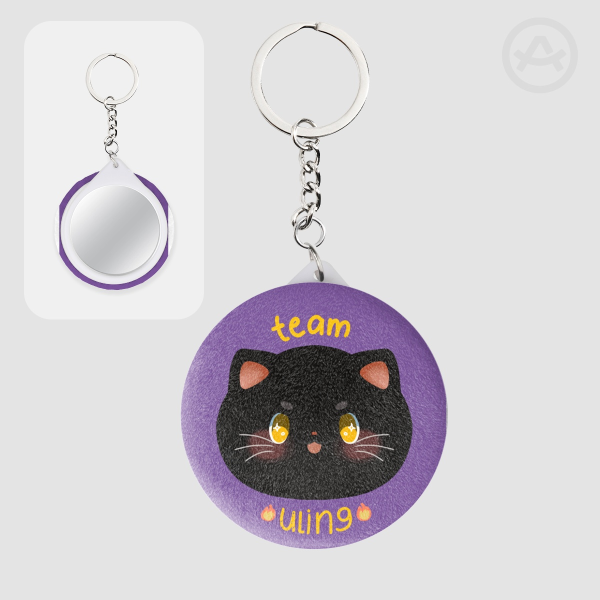 Plush Badge Mirror Keychains