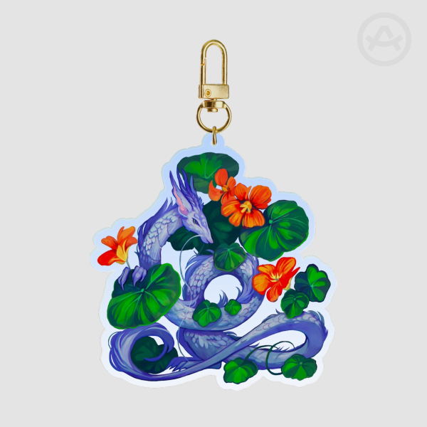 Nasturtium Dragon Colored Edge Acrylic Keychain