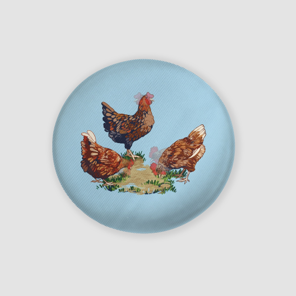 Chickens Lenticular Round Badge - 2.28"(58mm)