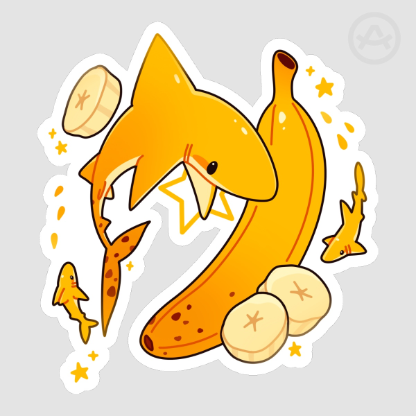 Banana shark Sticker