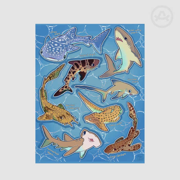 Sharks Sticker Sheet
