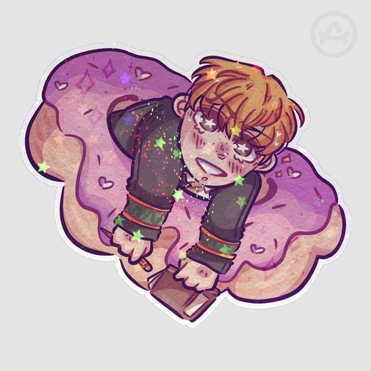 "Donut Delight! (2/3)" (Wind Breaker Sticker)