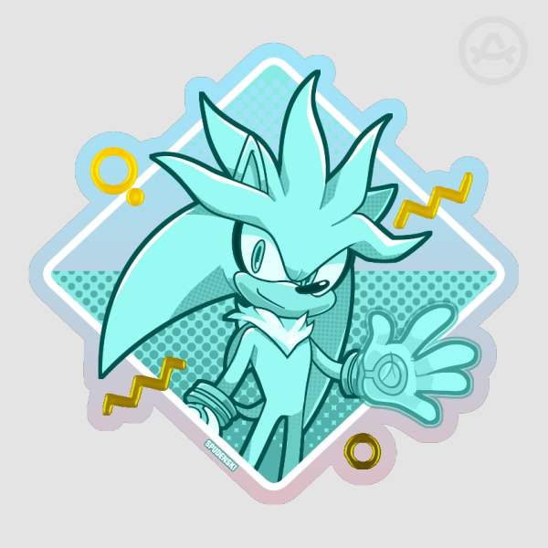 Silver the Hedgehog - Hot Foil Stamping Die Cut Stickers