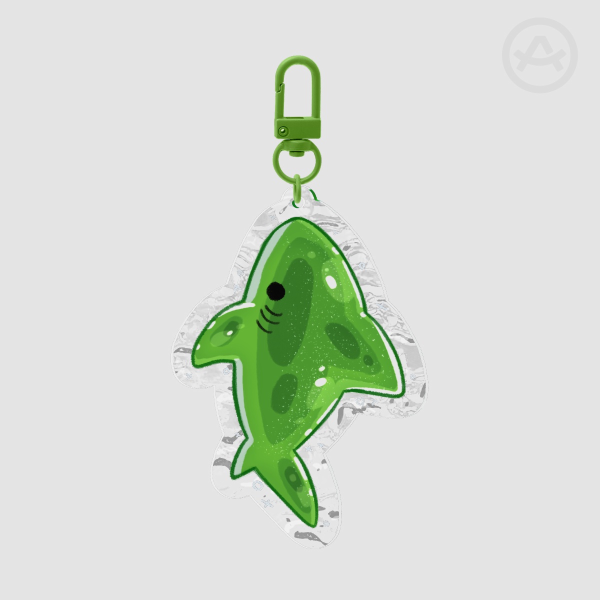 Gummy Shark ripple keychain - GREEN APPLE