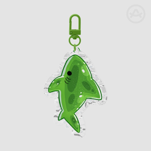 Gummy Shark ripple keychain - GREEN APPLE