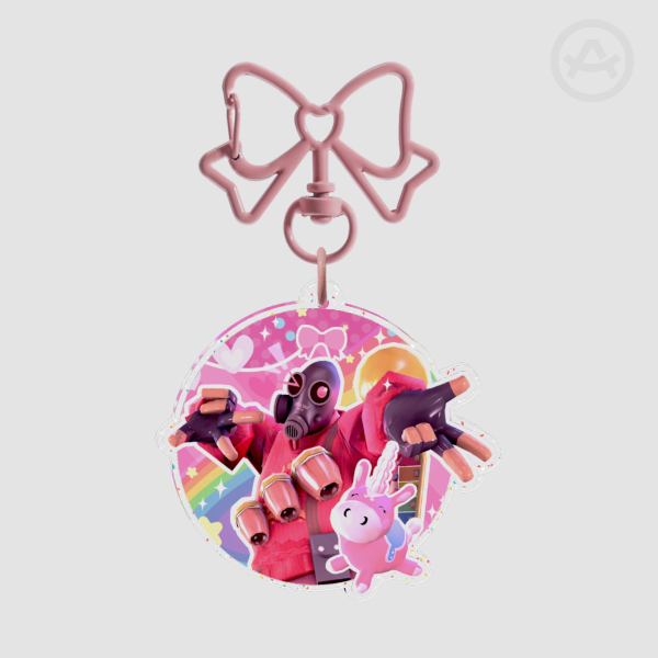 Pyro Pink Rainbow Glitter Keychain (Clear ver.)
