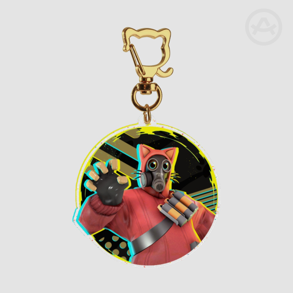Pyro Platinum Cat Glitter Keychain (Clear ver.)