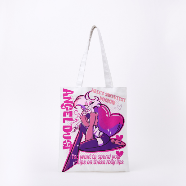 Hazbin Hotel Angel Dust Valentine Cover Full-print Canvas Tote Bag - 15.3″x13.4″(39x34cm)