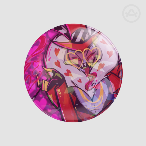 Hazbin Hotel Valentino Love Shiny Round Badges (Button Pins)