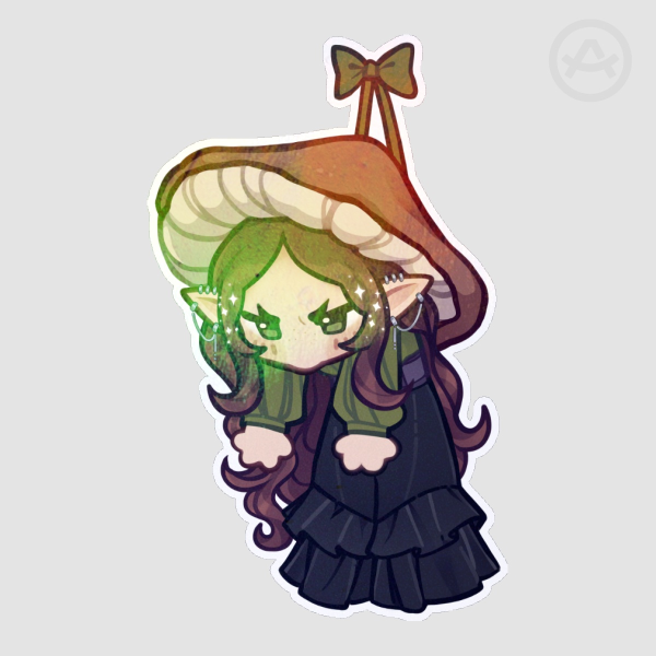 Sparkly Shroom Sticker | Rainbow