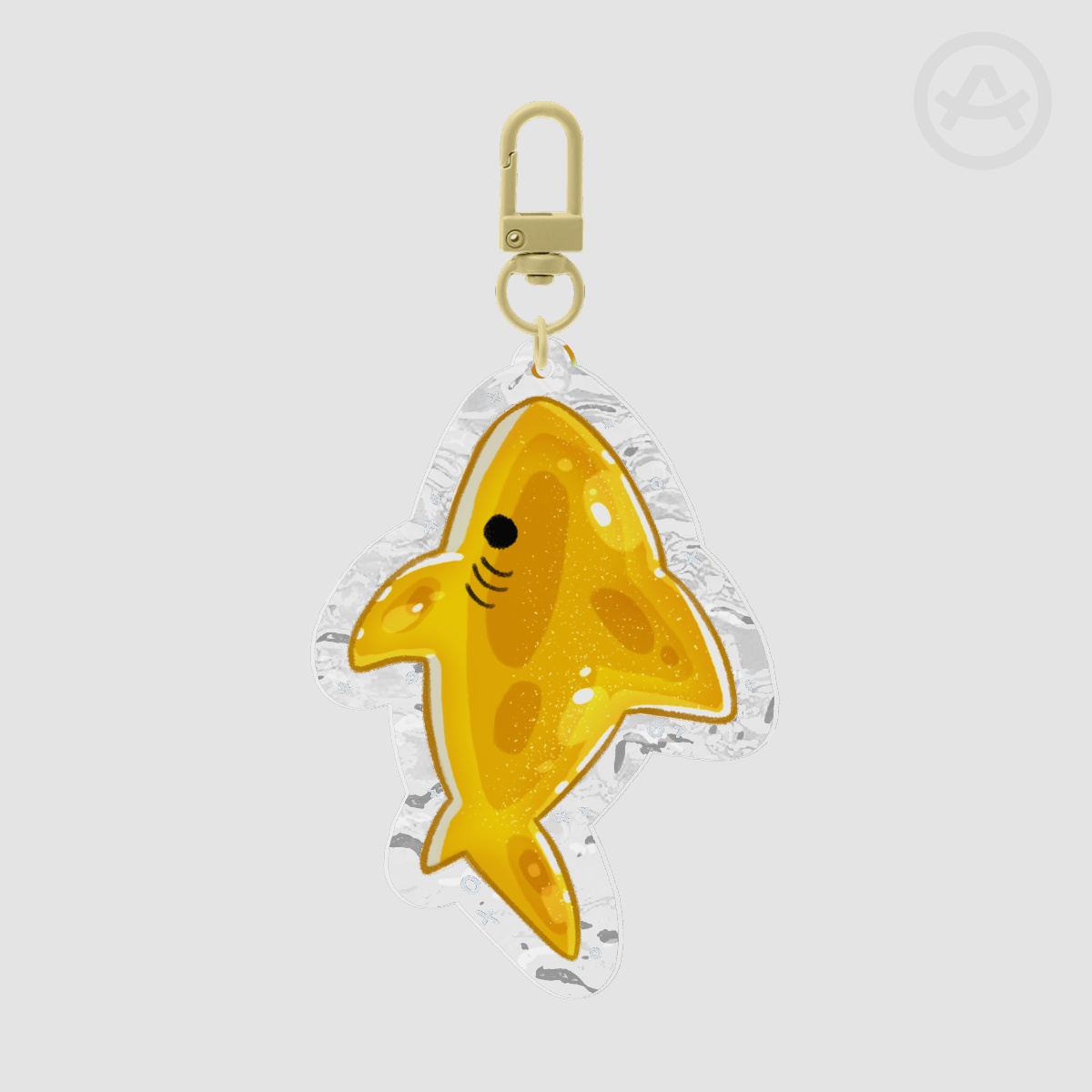 Gummy Shark ripple keychain - LEMON