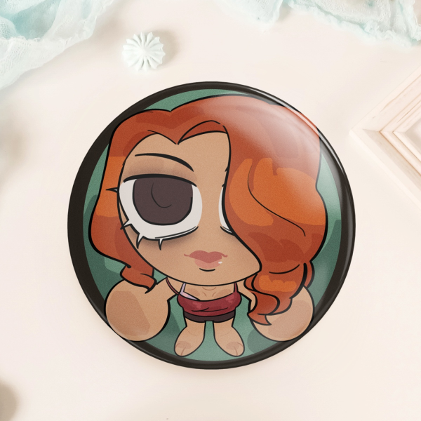 Seductive Woman Round Badge (Button Pin)