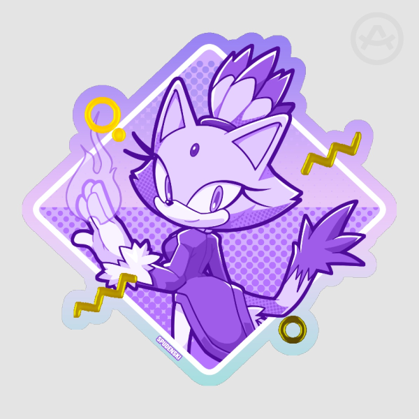Blaze the Cat - Hot Foil Stamping Die Cut Stickers