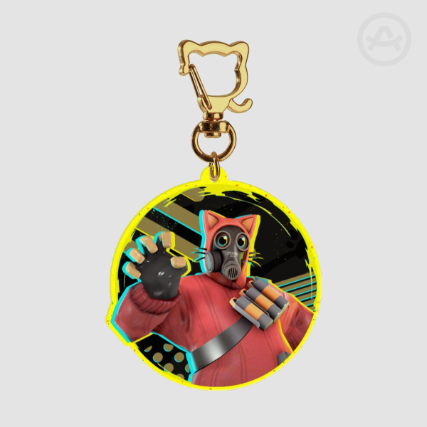 Pyro Platinum Cat Glitter Keychain (Yellow ver.)