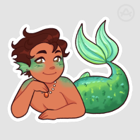Mermaid Aron Die Cut Sticker