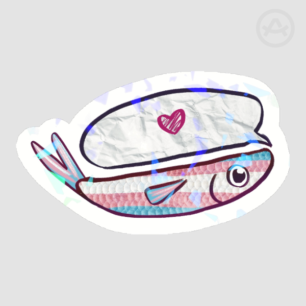 Trans fish Die Cut Stickers