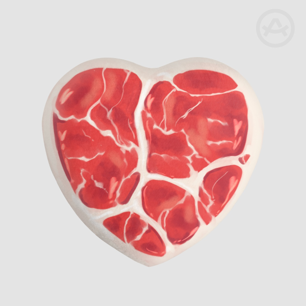 MEAT HEART Plush Badge