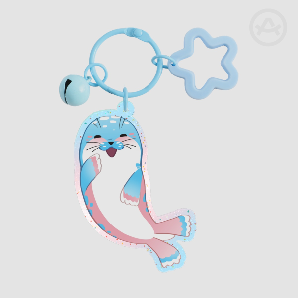 Trans Seal Glitter Acrylic Keychain