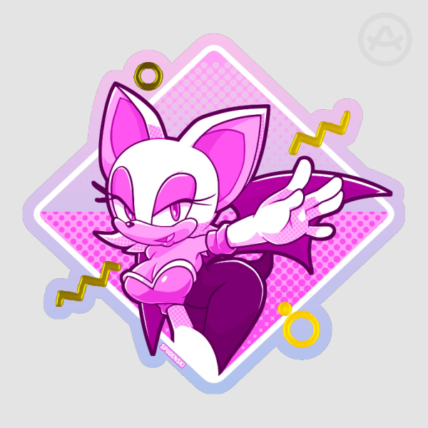 Rouge the Bat - Hot Foil Stamping Die Cut Stickers