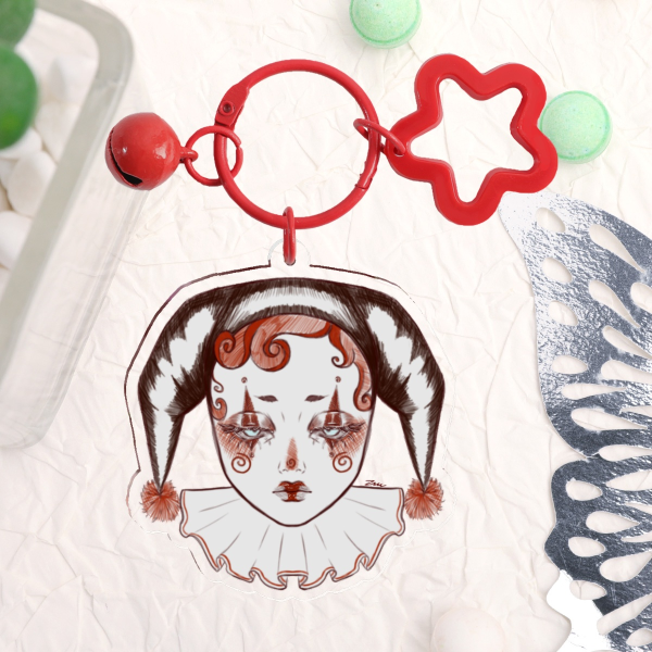 Red Clown || Acrylic Keychain